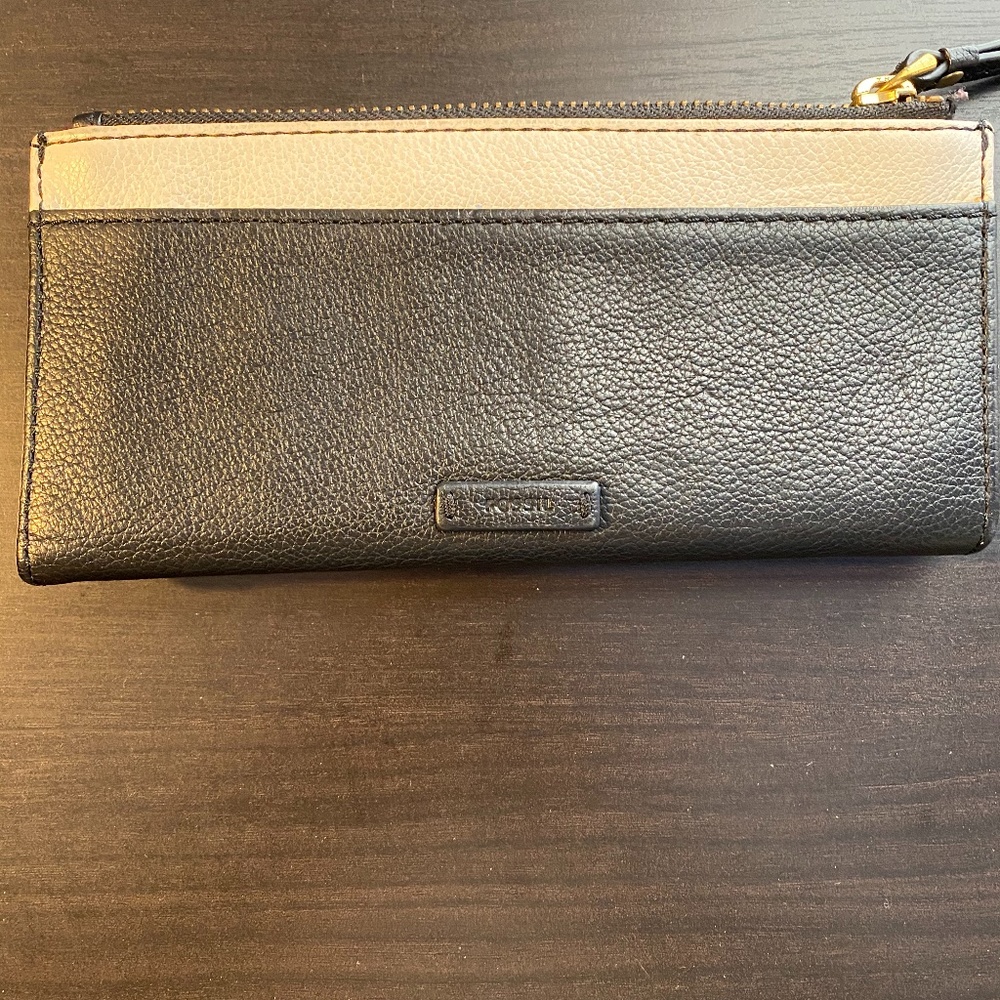 Black and white leather wallet